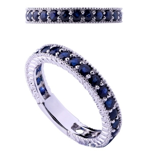 Sapphire Silver Band Ring