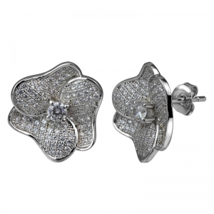 Three Petal Flower Earrings